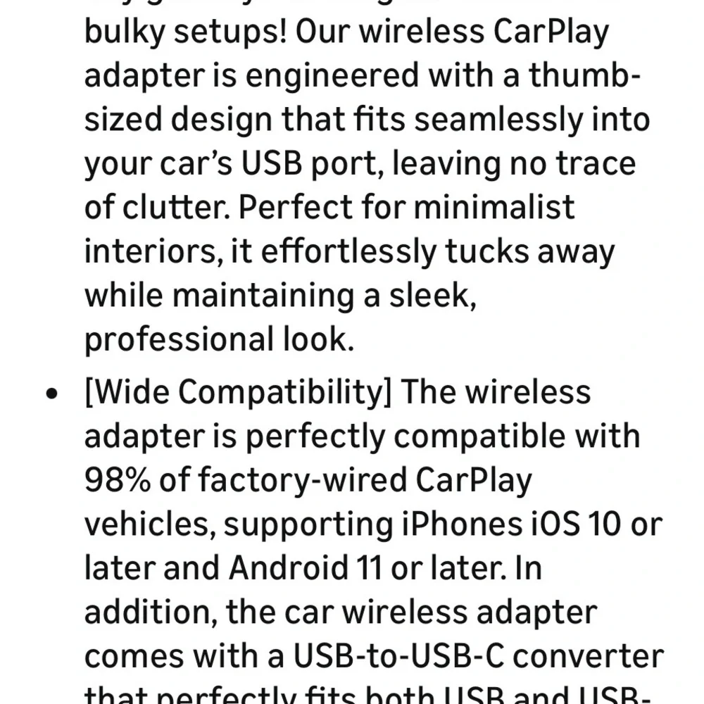 Wireless CarPlay Adapter - Black